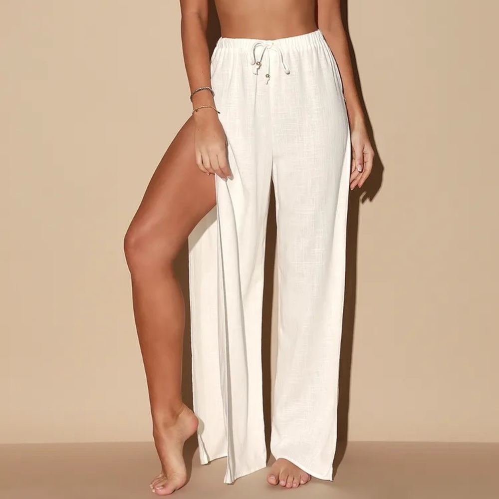Lulus Seaside Sweetie White Swim Cover-Up Pants
